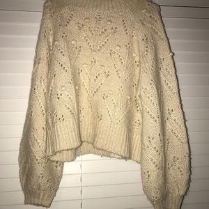 Cute white cropped sweater